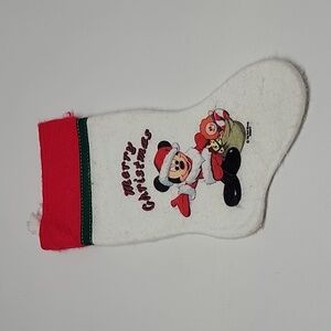 Vintage disney mickey mouse christmas stocking 80s 90s